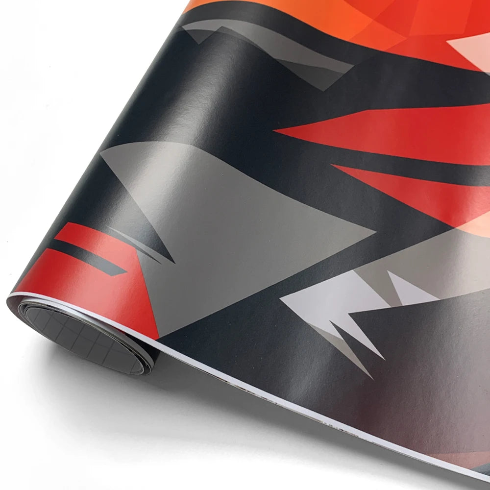 Geometry Car Wrapping Vinyl for Motorcycle Vinyls Camouflage Disruptive Pattern Red Wrap Foil Car Body Films Auto Stickers Tools
