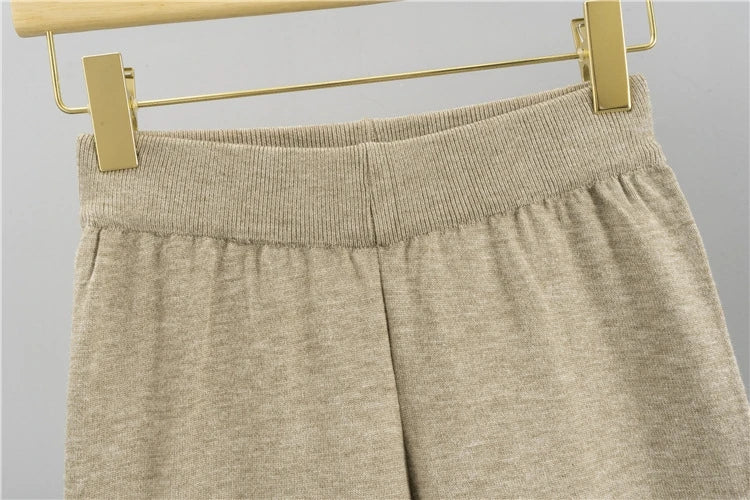 Loose Casual Knitted round Neck Sweater And Pants Set Women's Fashion Autumn Collection Online Exclusive Comfortable Fit