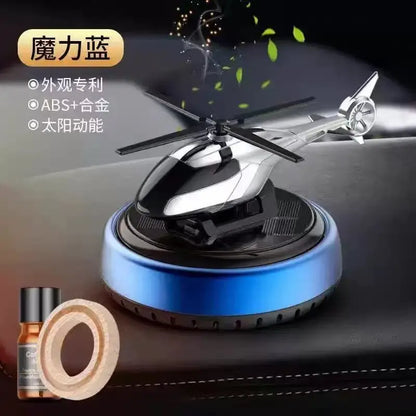Car Air Solar Helicopter Decoration Alloy Propeller Rotating Auto Flavoring Perfume Diffuser Car Interior Accessories