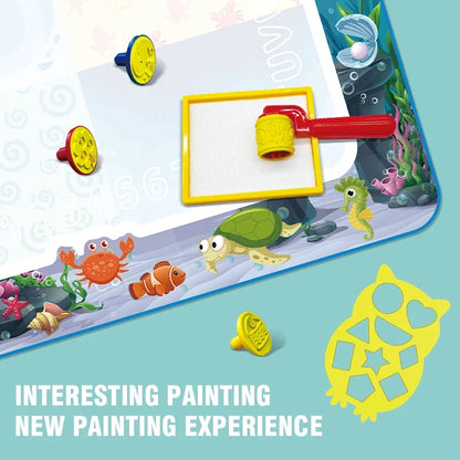100CM Large Water Doodle Mat for Toddlers Drawing Toy Tablets Painting Set Colorful Graffiti Blanket Educational Games Children