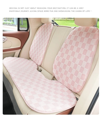 Pink Car Seat Cushion Covers Winter Thick Warm Anti-Slip Plush Comfortable Simple Design Car Seat Cover Seat Accessories