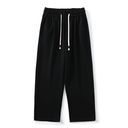 DUKEEN Pique Fabrics Sweatpants for Men Loose Causal Straight Legged Trouse Autumn and Winter Solid Colors Sports Fleece Pants