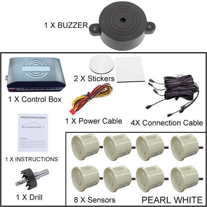 Universal 8 Sensor Parking Kit 22mm 12V Car Truck Buzzer Alarm Reverse Backup Radar Detection System