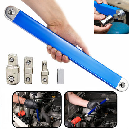 2-in-1 Multi-Functional Extension Wrench with Ratchet Non-Slip Metal Industrial Tool Set Wrench Tool Wrench Connector