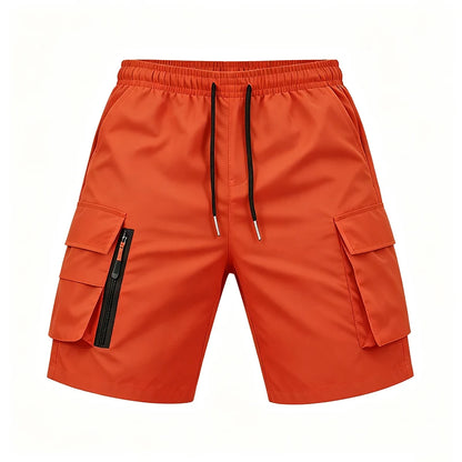 2026 New Men Multi Pocket Cargo Shorts Loose Fit Street Daily Travel Outdoor Summer Drawstring Waist Casual Walking Short Pants
