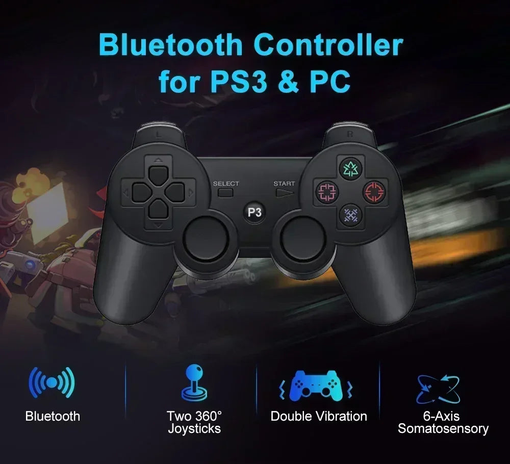 Bluetooth PS3 wireless gamepad gamepad vibration neutral wireless environmental protection ABS material snowflake button Perfect