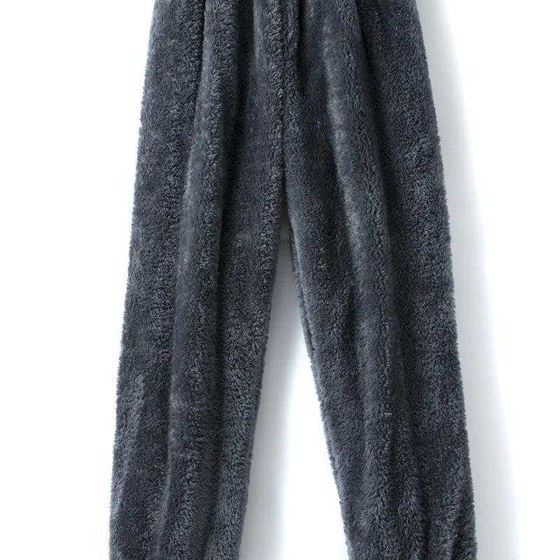 Thick Coral Fleece Pajama Pants Men's Loose Fit Home Leisure Trousers Warm Comfortable plus Size Home Pants Winter Sleepwear