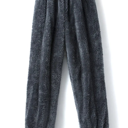 Thick Coral Fleece Pajama Pants Men's Loose Fit Home Leisure Trousers Warm Comfortable plus Size Home Pants Winter Sleepwear