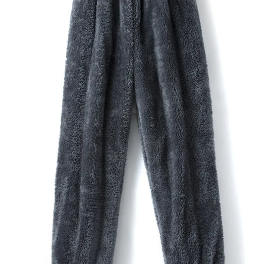 Thick Coral Fleece Pajama Pants Men's Loose Fit Home Leisure Trousers Warm Comfortable plus Size Home Pants Winter Sleepwear