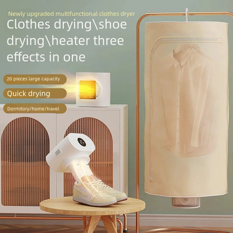 Portable Folding Clothes Dryer | Compact Hanging Drying Rack, Travel-Friendly Laundry Helper, Quiet Operation for Apartment.