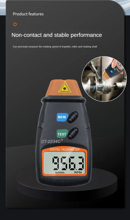 Dt2234C + Digital Laser Tachometer Rpm Meter Non-Contact 2.5RPM-99999RPM Lcd Display Speed Meter Dt2234C Tester Speed