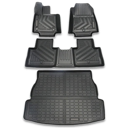 Car Floor Mats & Cargo Trunk Liners Compatible for 2020 - 2025 Toyota RAV4 Hybrid LHD RHD All-Weather TPE Rubber Mat Protection