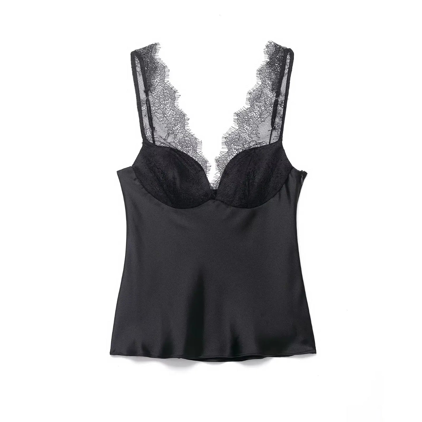 HH 2026 Summer Fashion Women's Slim Tank Tops Sleeveless Backless Solid Lace V Neck Shirt Female Sexy Party Causal Tops