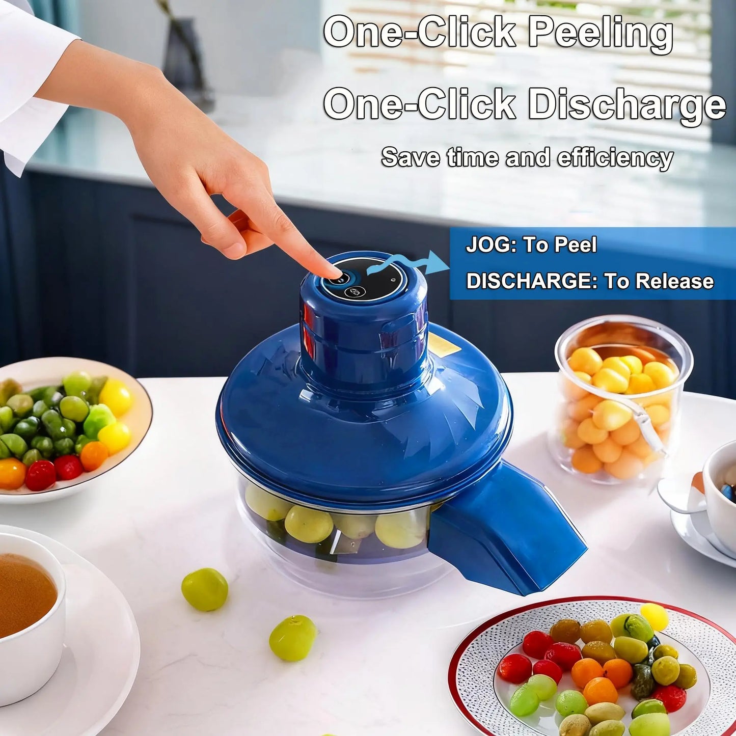Automatic Electric Fruit Peeler Intelligent Peeling Machine Portable Wireless Grape/tomato/Garlic Peeler for Home Fast Kitchen