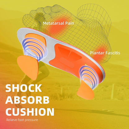 Plantar Fasciitis Relief Insole High Arch Supports Orthotics Inserts, Orthopedic Flat Feet Pads Heel Pain Work Boot Shoe Insoles