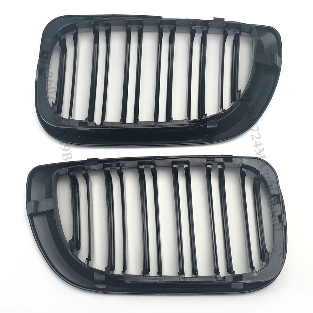 For BMW E46 2/4 Door  3 Series 2002 2003 2004 2005 318i 320i 325i 330i Grille Glossy Black Front Kidney Double Slat Grill Tuning