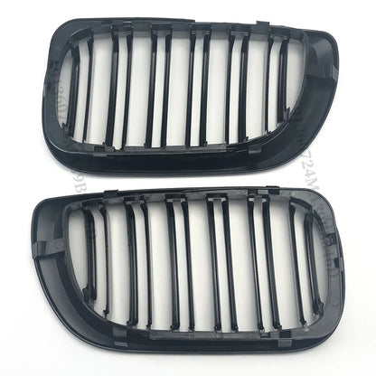 For BMW E46 2/4 Door  3 Series 2002 2003 2004 2005 318i 320i 325i 330i Grille Glossy Black Front Kidney Double Slat Grill Tuning