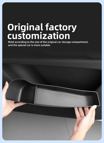 Car Door Side Storage Box  For Tesla Model X S 2023 2024 TPE Gate Slot Anti Dirty Storage Organizer Tidying Car Accessories