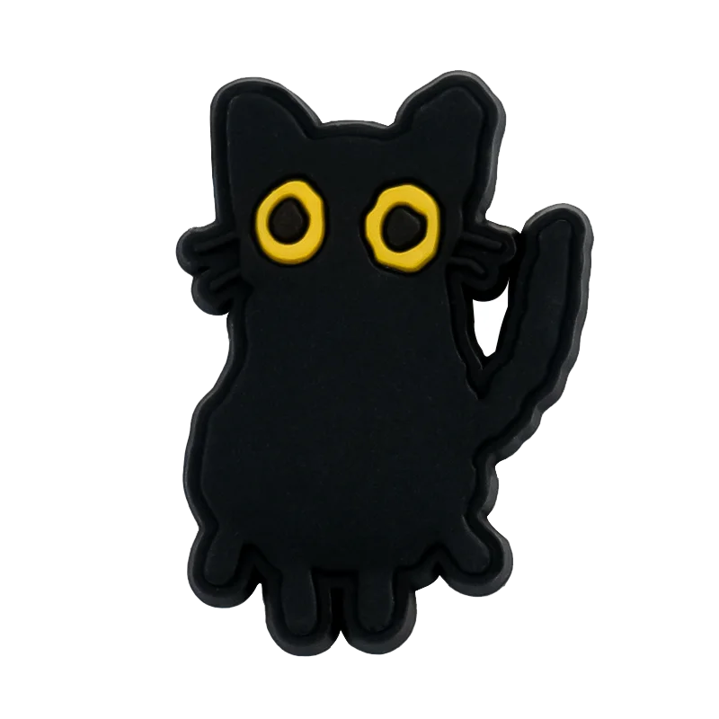 1/100pcs Cat Pin for Shoe Sphinx Orange Cat Black Cat Cute Shoe Charms for Women Girl Kids Sandal Accessories Buckle Decorations