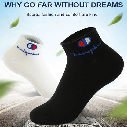 10/20/30 Pairs Ankle Socks Men Women Cotton Brand Socks Athletic Running Socks Cushioned Breathable Low Cut Sports Short Socks