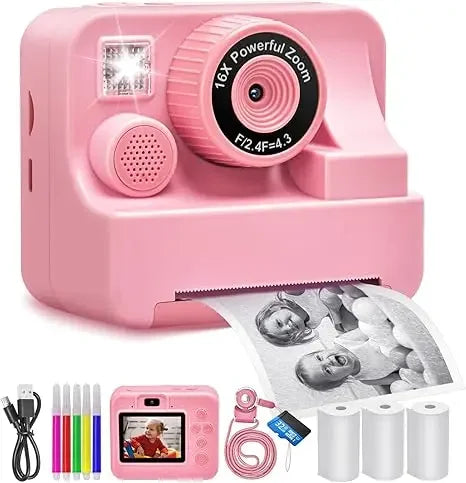 Children's Instant Printing Camera and Video Photography Toy for Boys and Girls, Mini Digital Camera with Printer