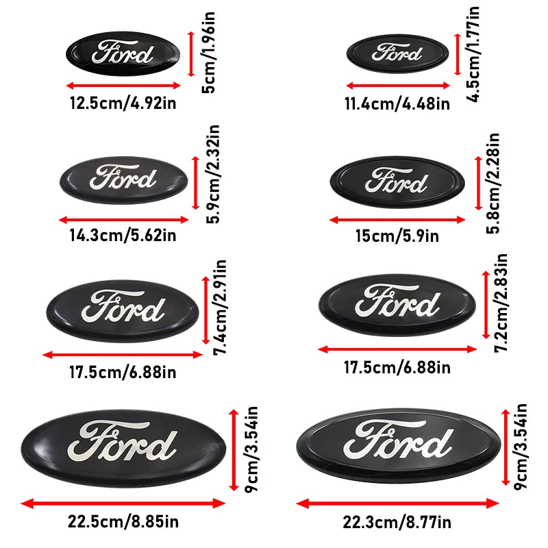 Car Logo Badge Front Rear Grille Hood Bonnet Trunk Emblem Stickers For Ford Focus Mondeo Edge Ecosport Ranger Fiesta Fusion Kuga