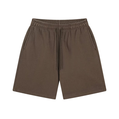 ZODF Fashion Summer Men 420gsm Washed Cotton Shorts Retro Unisex High Street Terry Knee Length Short Pants Streetwears HY0845
