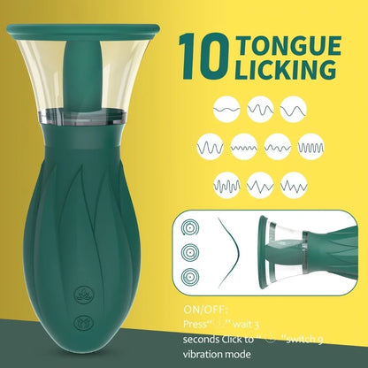 Vacuum Sucking Tongue Licking Vibrator for Women Clit Sucker Nipples Breast Massager Removable Cup Female Masturbation Sex Toy