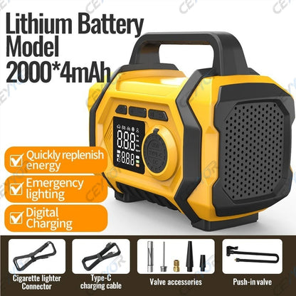 CEYYOR Emergency Power Supply for Car Jump Starter Portable Air Compressor Vacuum Cleaner High Capacity 20000mAh for Auto,Truck