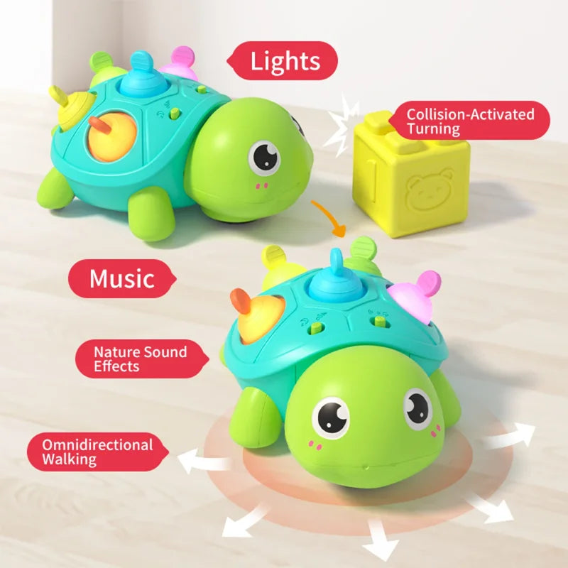 Baby Turtle Crawling  Sound Light Musical Infant Educational Toys Interactive Development Toys for Toddlers Learn to Climb Gifts