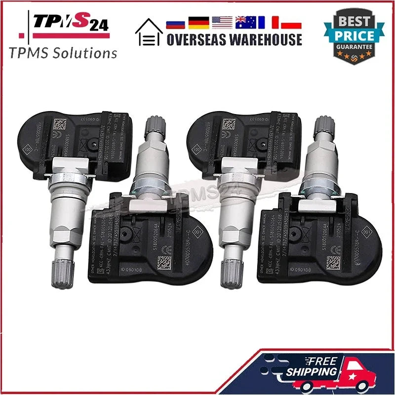 4PCS For Renault Megana Renault Scenic 4Pcs Tire Pressure Sensor TPMS 433MHz 407005578R