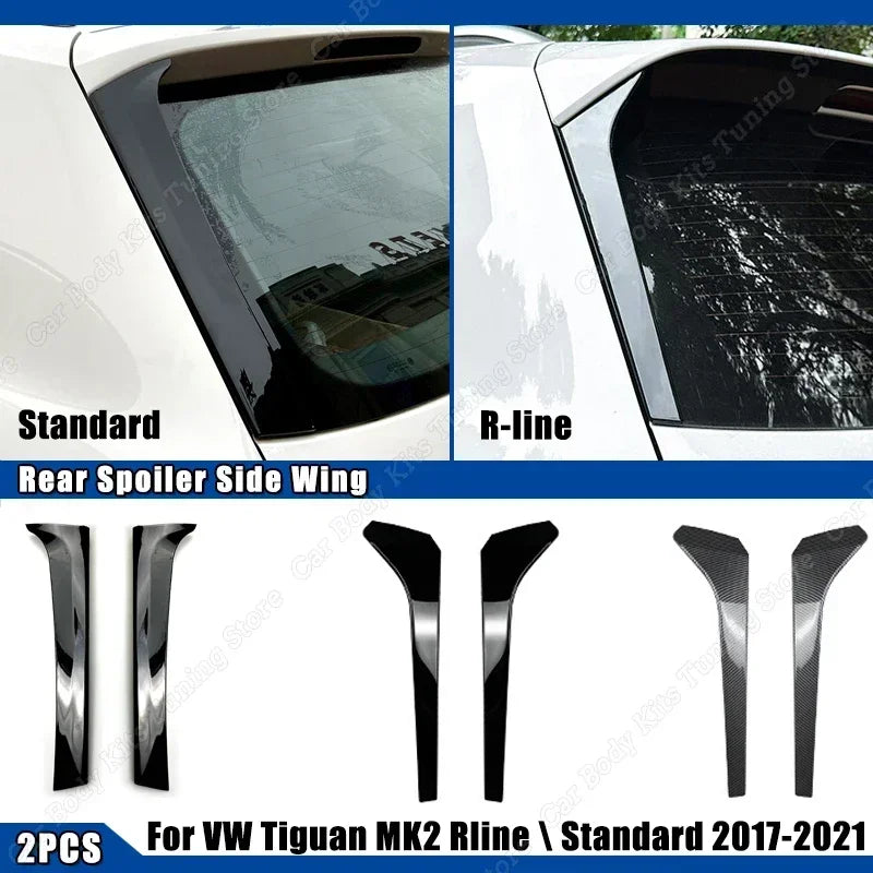 Gloss Black Car Rear Wing For VW Tiguan MK2 Rline \ Standard 2017-2021 Side Spoiler Canard Wing Tuning Accessories ABS Plastic