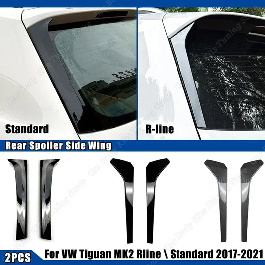 Gloss Black Car Rear Wing For VW Tiguan MK2 Rline \ Standard 2017-2021 Side Spoiler Canard Wing Tuning Accessories ABS Plastic