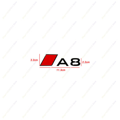 New Car Fender Badge Sticker Accessories 3D Stereoscopic Glossy Black Red Block Letters Emblem For A3 A4 A5 A6 A7 A8 Series