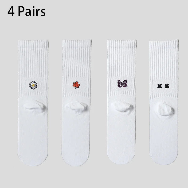 Men's Cotton Work Socks Cushioned Long Running Breathable Ankle Crew Socks Casual Socks for Men Cycling Socks