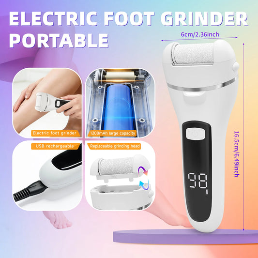 19-in-1 Portable USB Rechargeable Electric Callus Remover Pedicure Tool Set - Professional Foot Grinder Ideal Gift for Foot Care