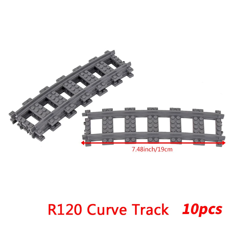MOC City Bricks Train Flexible Construction Parts Railway Curve Track R104 Building Blocks Model Accessories Compatible 53401
