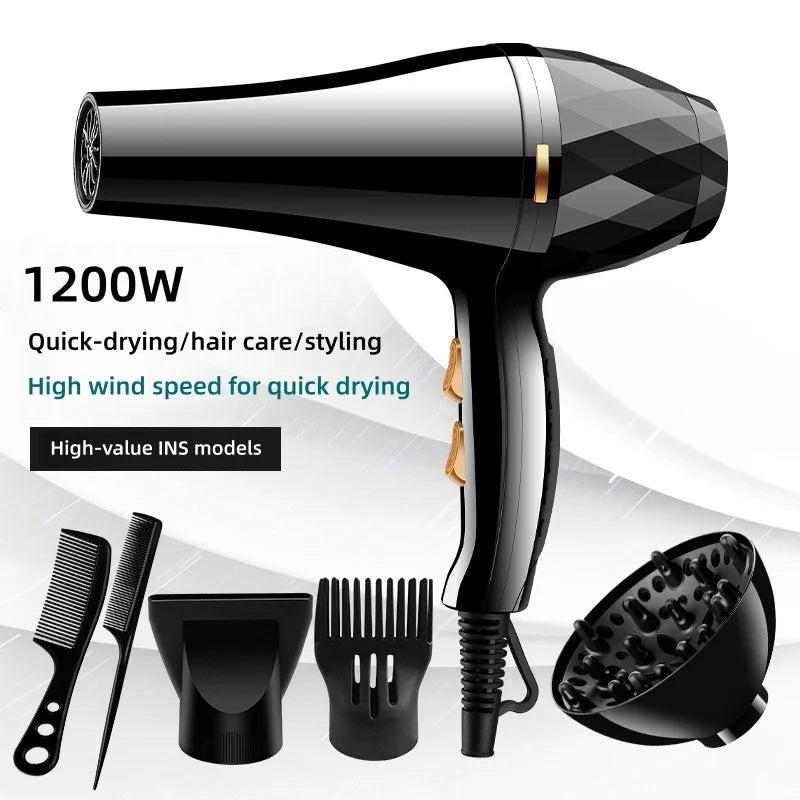 New product: Quick drying hair dryer, hot and cold blue light hair care diffuser, household hair salon hair dryer, 220V
