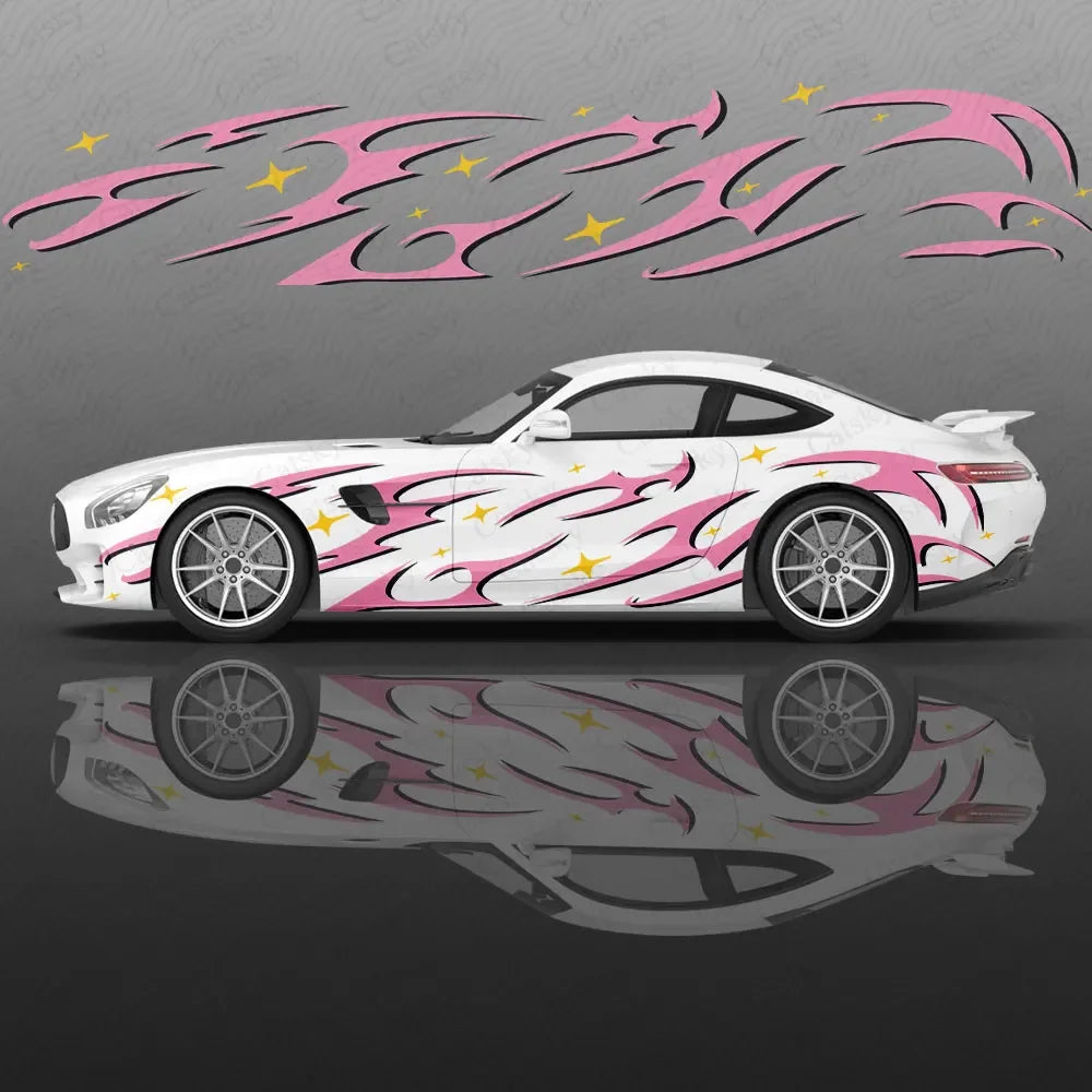 Lightning Line Graphics Car Body Sticker Anime Itasha Vinyl Car Side Decal Sticker Car Decor Sticker Cars Protective Film