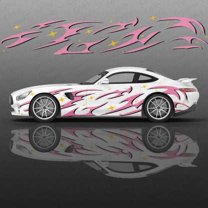 Lightning Line Graphics Car Body Sticker Anime Itasha Vinyl Car Side Decal Sticker Car Decor Sticker Cars Protective Film