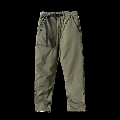Winter Warm Oxford Cloth Outdoor Waterproof Men's Elastic Waist Cotton Casual Sports Straight Leg Pants Youth Leisure Fashion