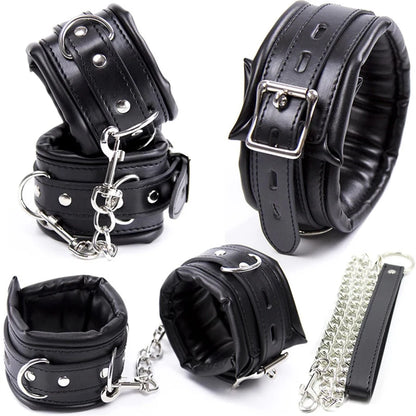 Bondage Kits Extendable Products Leather Restraint Set Handcuffs Ankle Cuffs Bdsm Toys For Couples Women 18 Adult Games