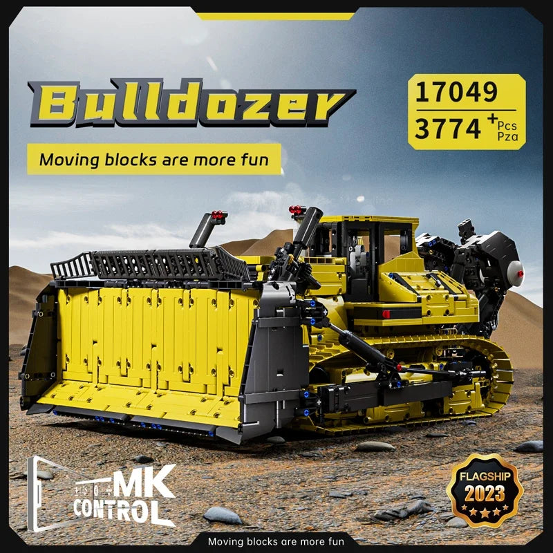 Mould King 17049 Technical Car Toys The APP RC PR766 Bulldozer Building Block Assembly Truck Brick Set Kids Christmas Gift