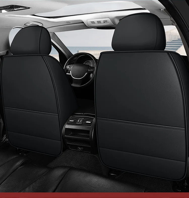 Universal Auto Split Seat Car Full Seat Cover Breathable Ice Silk Nappa Leather Car SUV Cushion Full Seats Cover Protection