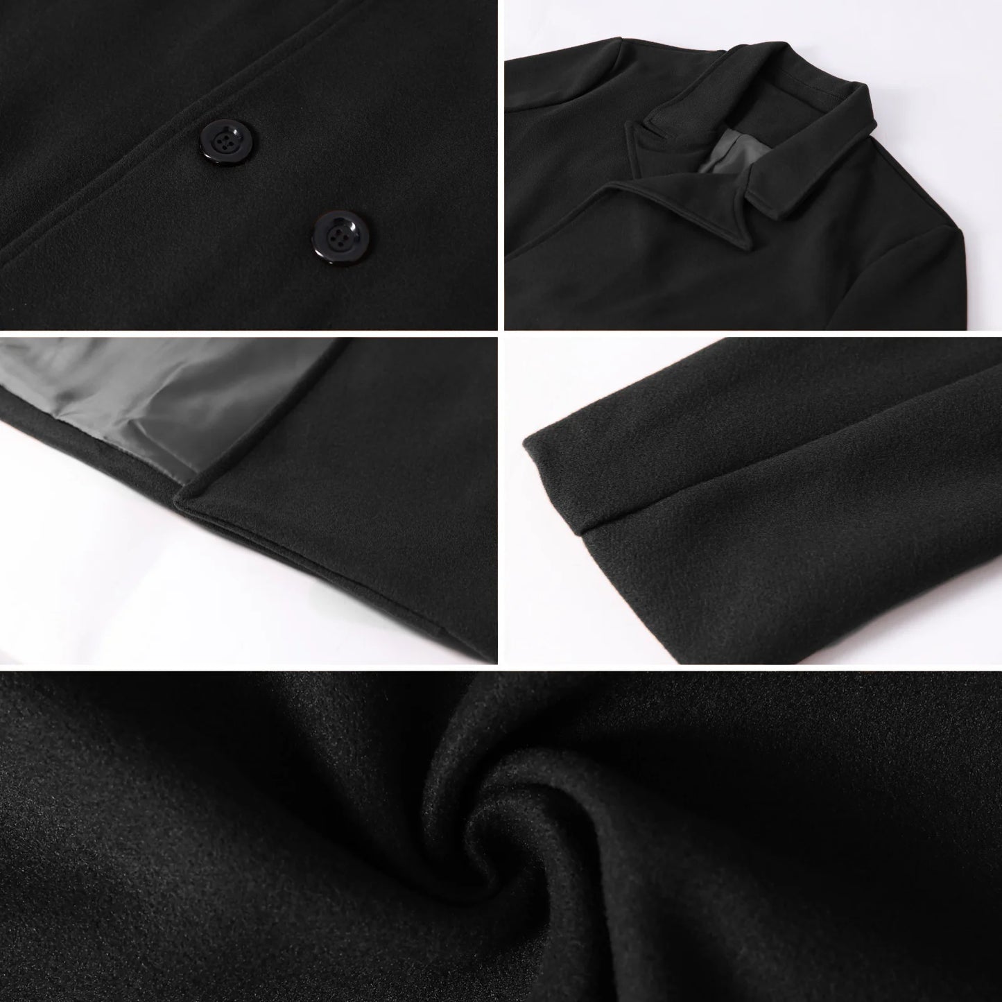 New Winter Men's Double-Breasted Trench Coat Warm Lined Comfort Medium Length Fit Casual Business Street Commuting | Sizes M-2XL