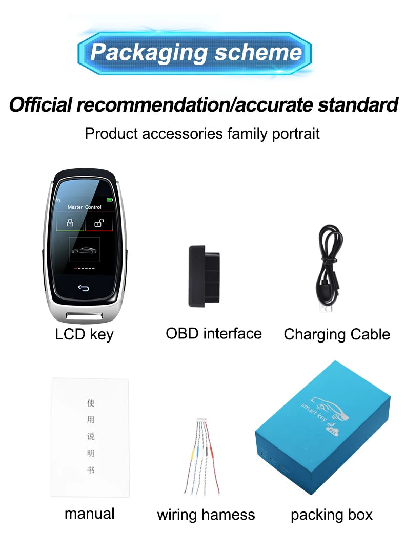 CF920 Modified Universal Remote Display Smart LCD Key Comfortable Entry Auto Lock Keyless Go For Audi/BMW/Ford/Mazda/Toyota/KIA