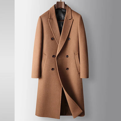 Men's Warm Wool Coat Autumn Winter Long Wool Coat Young Business