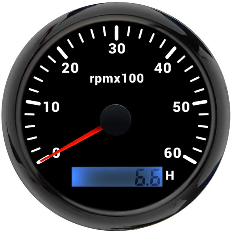 ELING 85mm Auto Marine Tachometer RPM Meter Gauge 3K 4K 6K 7K 8K REV Counter LCD Hourmeter with 7 Backlights 12V 24V