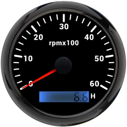 ELING 85mm Auto Marine Tachometer RPM Meter Gauge 3K 4K 6K 7K 8K REV Counter LCD Hourmeter with 7 Backlights 12V 24V