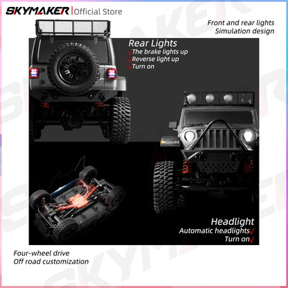 MN128 1/12 RC Car 4WD Jeep Model 2.4G Remote Control LED Light 4X4 Off Road 4WD Climbing RC Truck Electric Toy Car Gift for Boy